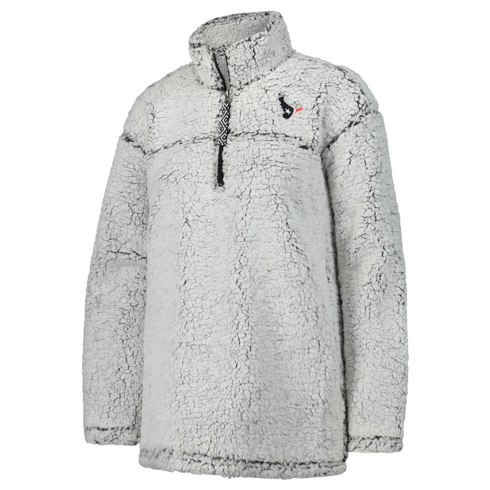 Houston Texans G-III 4Her by Carl Banks Women's Sherpa Quarter-Zip Jacket - Gray Jackets