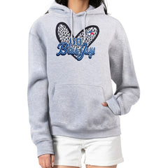 Toronto Blue Jays G-III 4Her by Carl Banks Women's Leopard Heart Pullover Hoodie - Heather Gray Hoodies