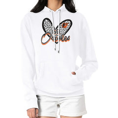 Baltimore Orioles G-III 4Her by Carl Banks Women's Leopard Heart Pullover Hoodie - White Hoodies