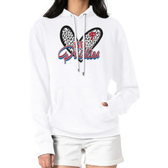 Philadelphia Phillies G-III 4Her by Carl Banks Women's Leopard Heart Pullover Hoodie - White Hoodies
