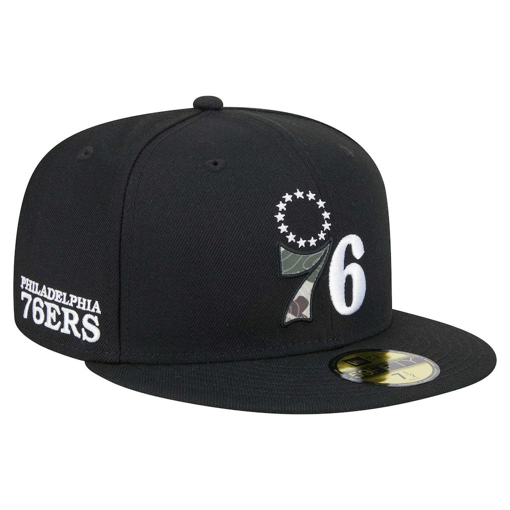 Philadelphia 76ers Camo Print UV 59FIFTY Fitted Hat Black - New Era