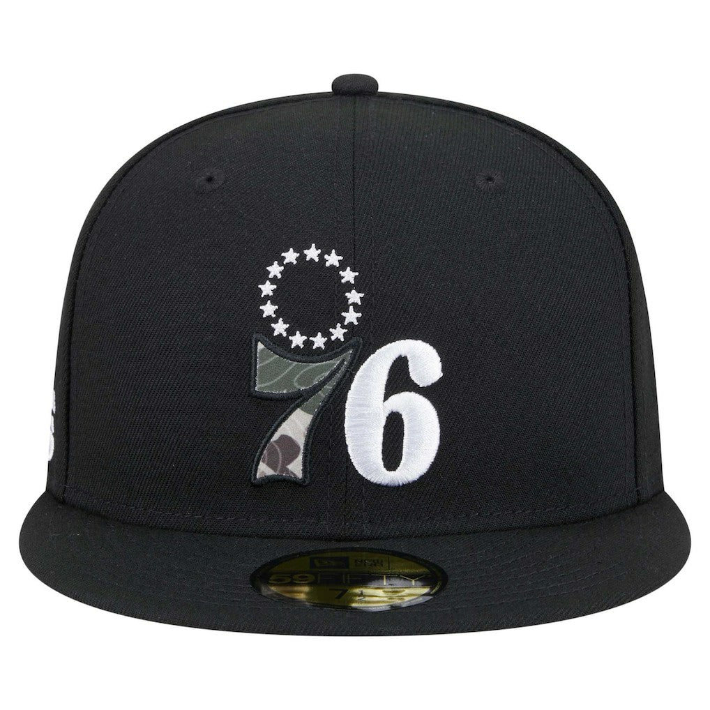 Philadelphia 76ers Camo Print UV 59FIFTY Fitted Hat Black - New Era