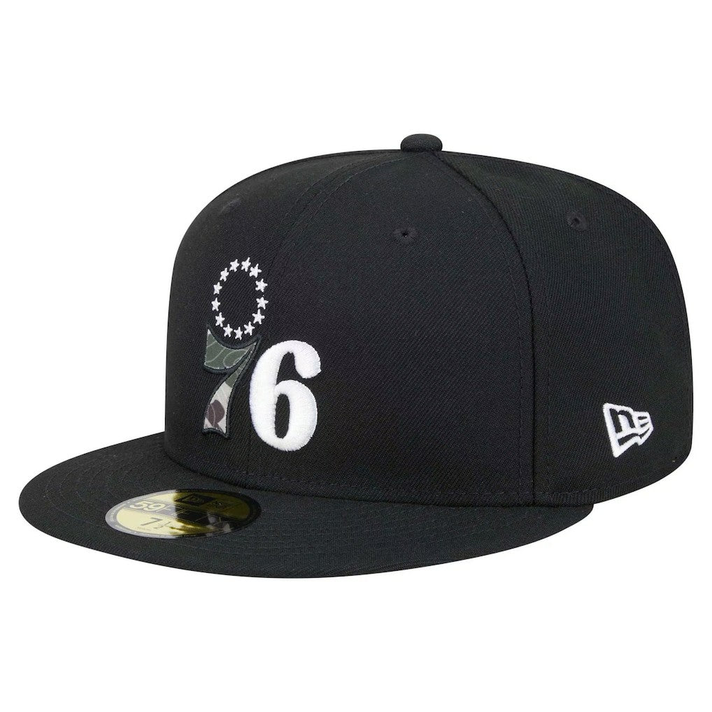 Philadelphia 76ers Camo Print UV 59FIFTY Fitted Hat Black - New Era