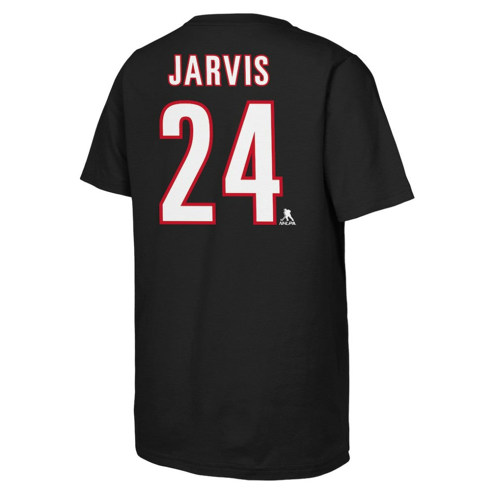 Seth Jarvis Carolina Hurricanes Youth Player Name & Number T-Shirt - Black | US 201691932