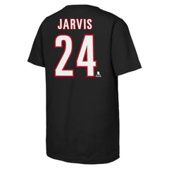 Seth Jarvis Carolina Hurricanes Youth Player Name & Number T-Shirt - Black | US 201691932