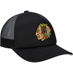 Chicago Blackhawks Mitchell & Ness Youth Core Trucker Adjustable Hat - Black | US 201693057