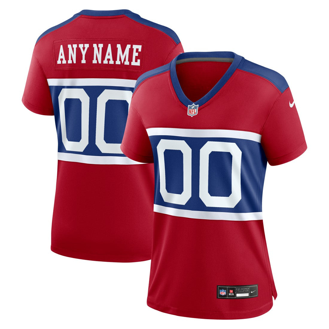 New York Giants Women's Alternate Game Custom Jersey - Century Red Jerseys
