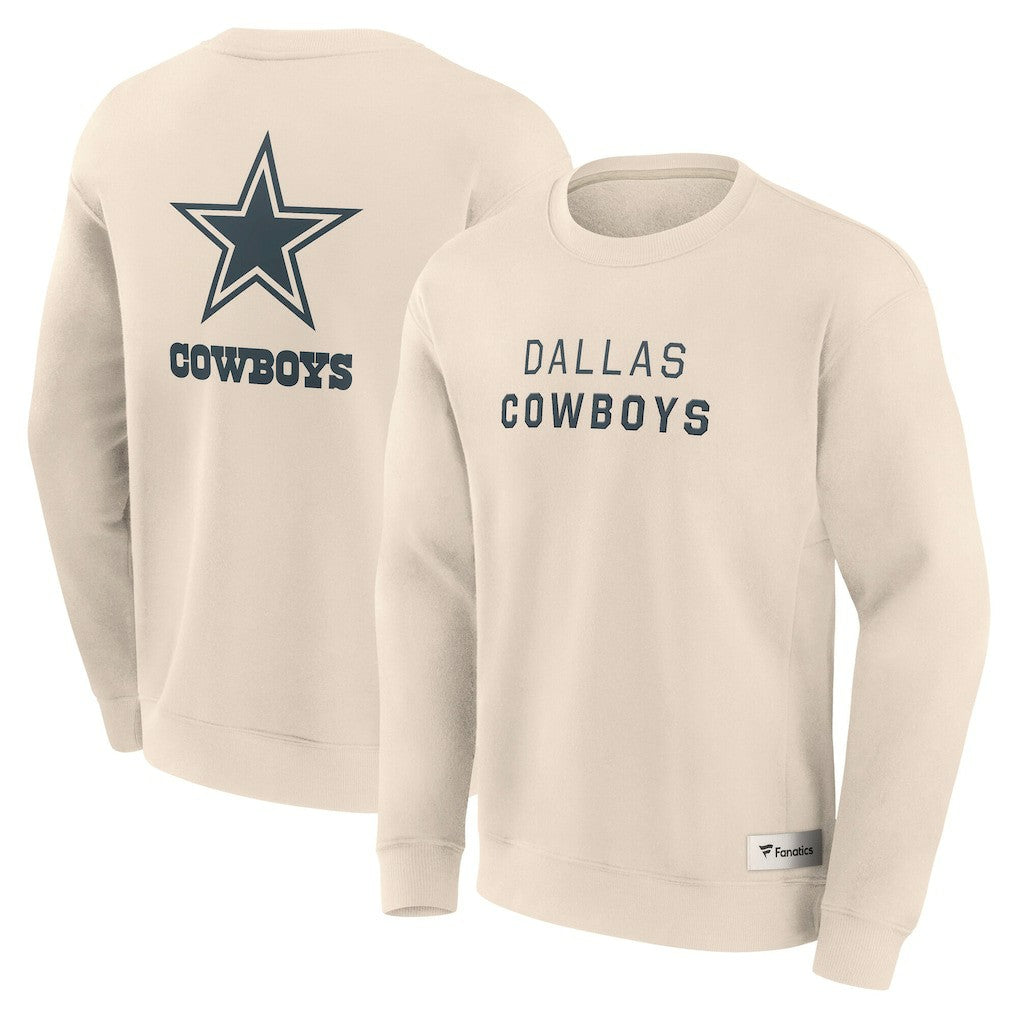 Dallas Cowboys Elements Future Ground Lettering Pullover Sweatshirt - Cream Pullover
