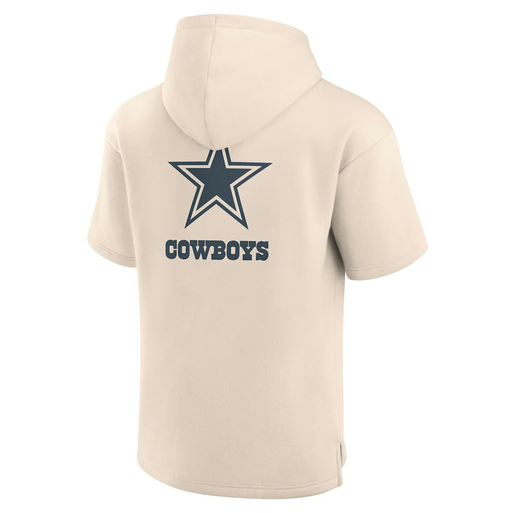 Dallas Cowboys Elements Future Ground Lettering Short Sleeve Pullover Hoodie - Cream Hoodies
