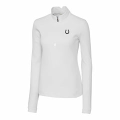 Indianapolis Colts Cutter & Buck Women's Traverse Stretch DryTec Quarter-Zip Top - White Tops