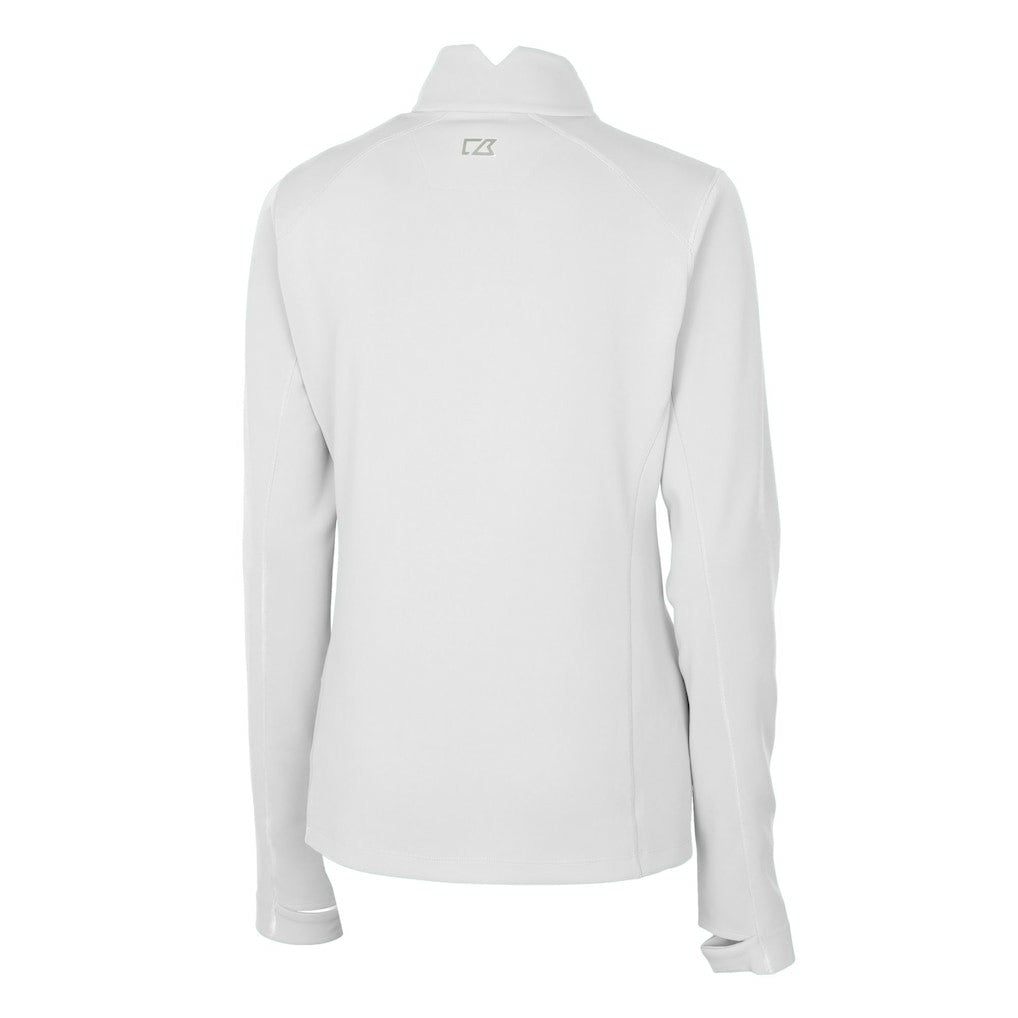 Cincinnati Bengals Cutter & Buck Women's Traverse Stretch DryTec Quarter-Zip Top - White Tops