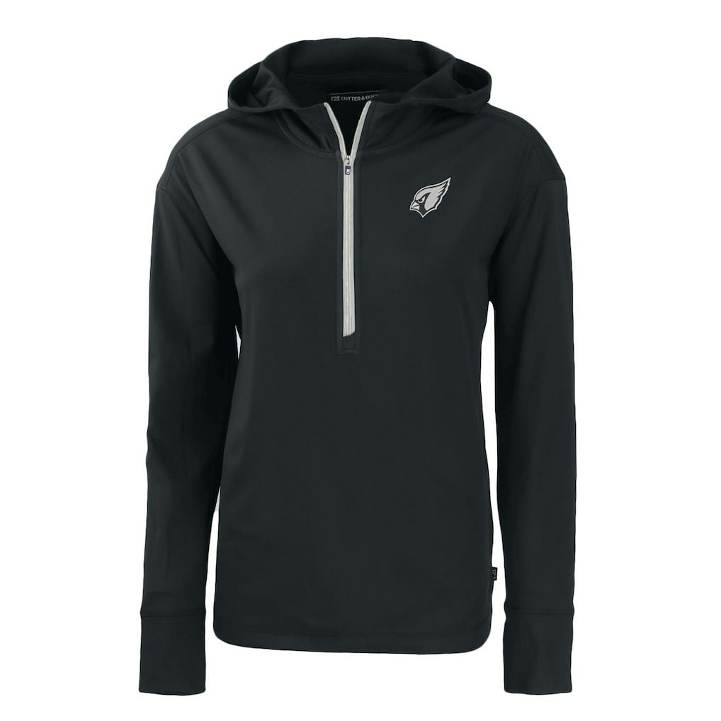Arizona Cardinals Cutter & Buck Women's Daybreak Eco Recycled Half-Zip Hoodie - Black Hoodies