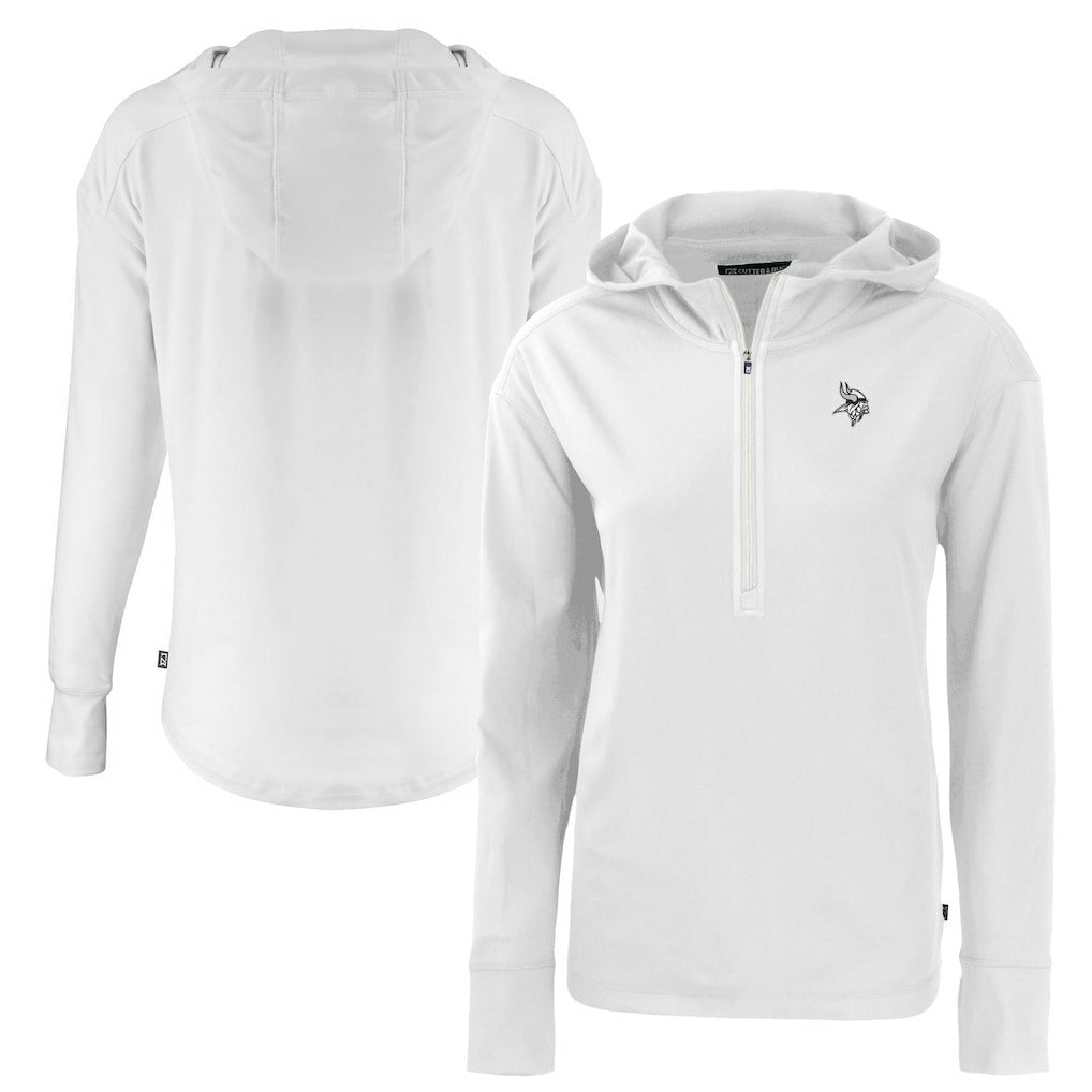 Minnesota Vikings Cutter & Buck Women's Daybreak Eco Recycled Half-Zip Hoodie - White Hoodies