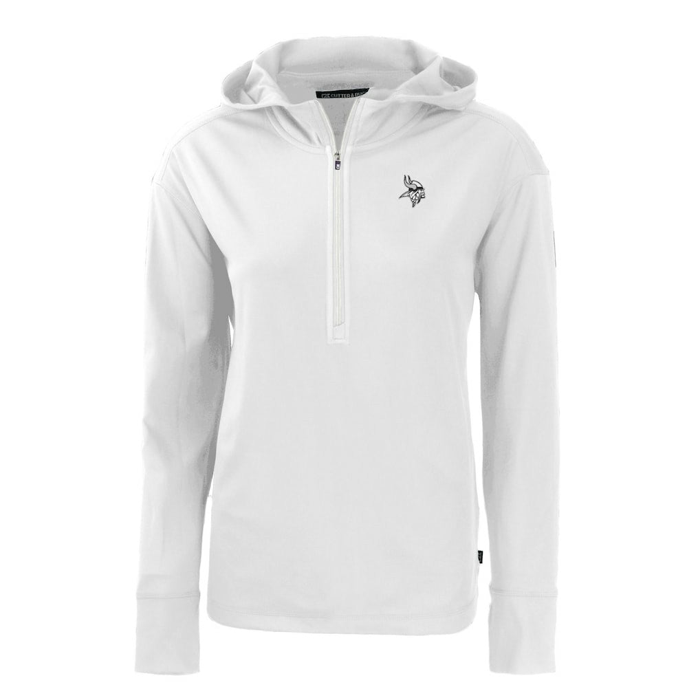 Minnesota Vikings Cutter & Buck Women's Daybreak Eco Recycled Half-Zip Hoodie - White Hoodies