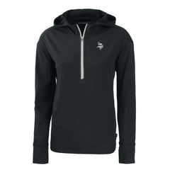 Minnesota Vikings Cutter & Buck Women's Daybreak Eco Recycled Half-Zip Hoodie - Black Hoodies