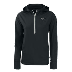 Denver Broncos Cutter & Buck Women's Daybreak Eco Recycled Half-Zip Hoodie - Black Hoodies