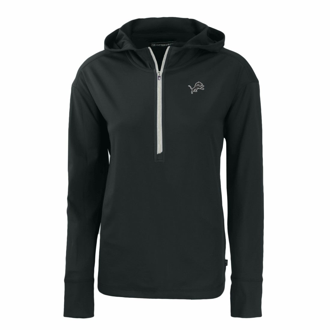 Detroit Lions Cutter & Buck Women's Daybreak Eco Recycled Half-Zip Hoodie - Black Hoodies