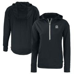 Green Bay Packers Cutter & Buck Women's Daybreak Eco Recycled Half-Zip Hoodie - Black Hoodies