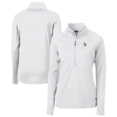 Minnesota Vikings Cutter & Buck Women's Adapt Eco Knit Stretch Recycled Half-Zip Pullover Top - White Pullover