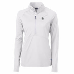 Minnesota Vikings Cutter & Buck Women's Adapt Eco Knit Stretch Recycled Half-Zip Pullover Top - White Pullover