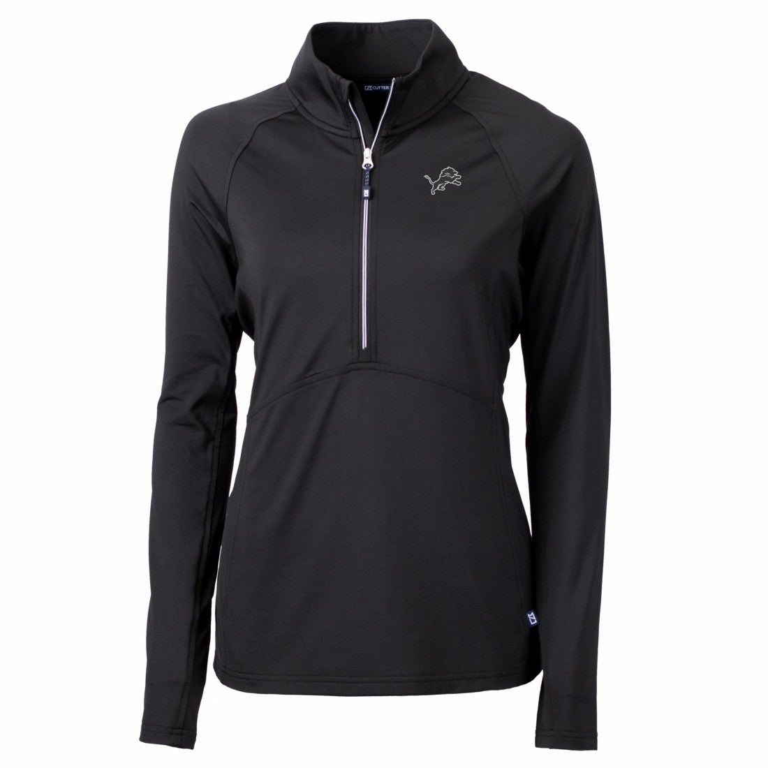 Detroit Lions Cutter & Buck Women's Adapt Eco Knit Stretch Recycled Half-Zip Pullover Top - Black Pullover
