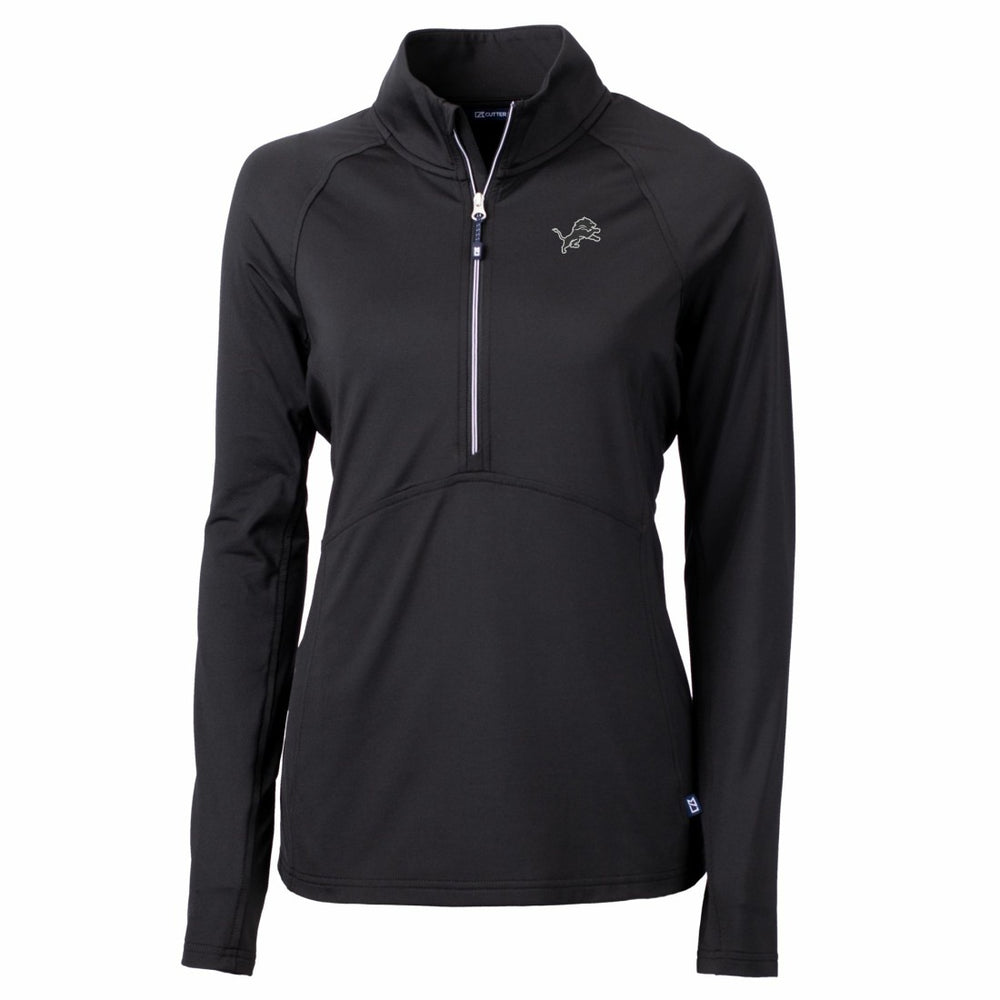 Detroit Lions Cutter & Buck Women's Adapt Eco Knit Stretch Recycled Half-Zip Pullover Top - Black Pullover