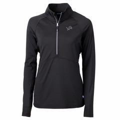 Detroit Lions Cutter & Buck Women's Adapt Eco Knit Stretch Recycled Half-Zip Pullover Top - Black Pullover