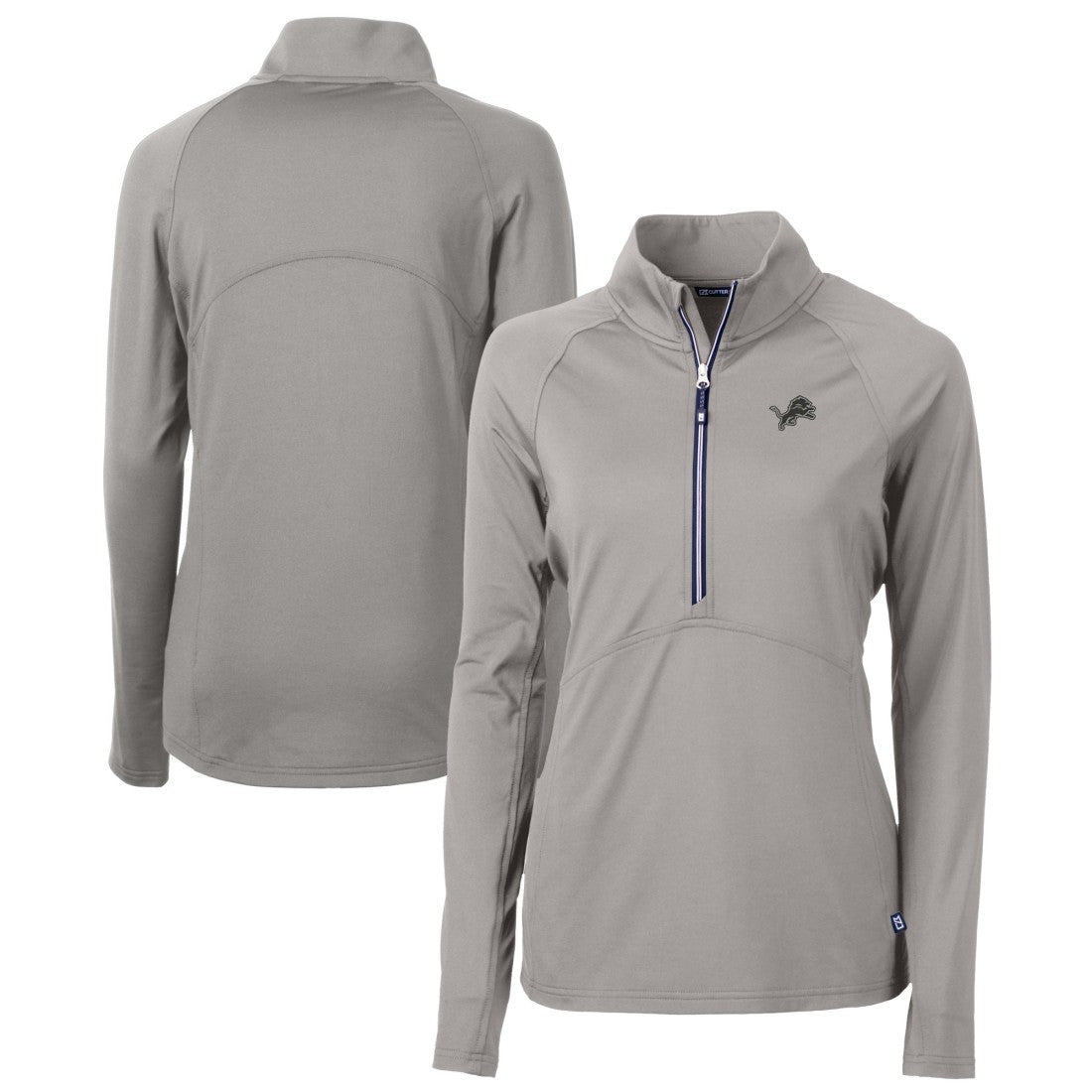 Detroit Lions Cutter & Buck Women's Adapt Eco Knit Stretch Recycled Half-Zip Pullover Top - Gray Pullover