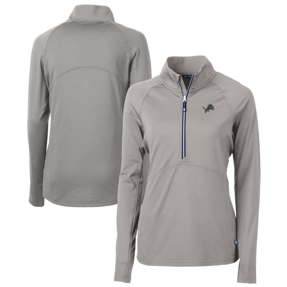Detroit Lions Cutter & Buck Women's Adapt Eco Knit Stretch Recycled Half-Zip Pullover Top - Gray Pullover