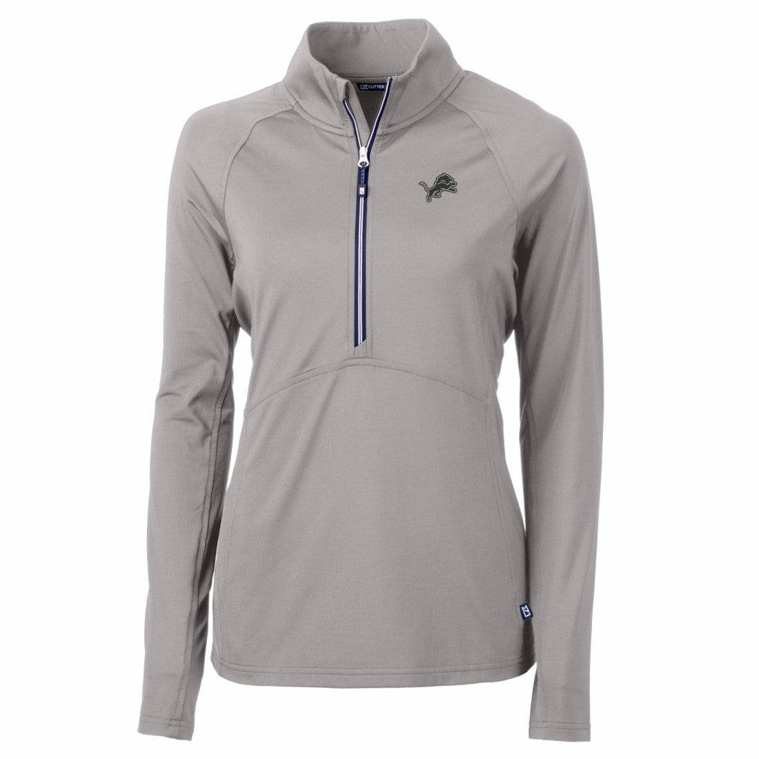 Detroit Lions Cutter & Buck Women's Adapt Eco Knit Stretch Recycled Half-Zip Pullover Top - Gray Pullover