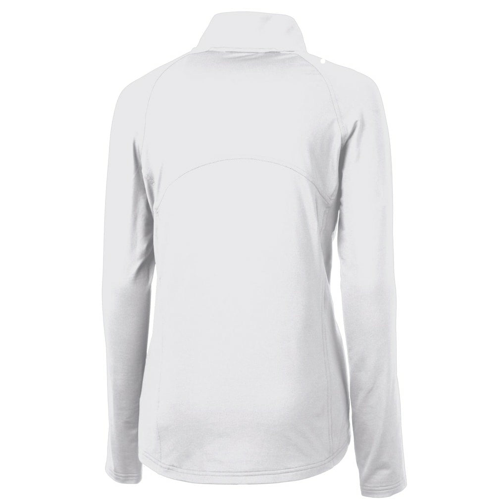 Jacksonville Jaguars Cutter & Buck Women's Adapt Eco Knit Stretch Recycled Raglan Half-Zip Top - White Tops