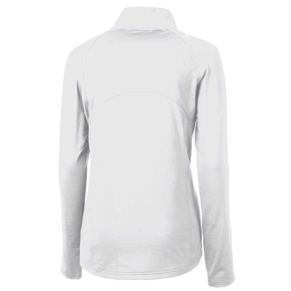 Jacksonville Jaguars Cutter & Buck Women's Adapt Eco Knit Stretch Recycled Raglan Half-Zip Top - White Tops