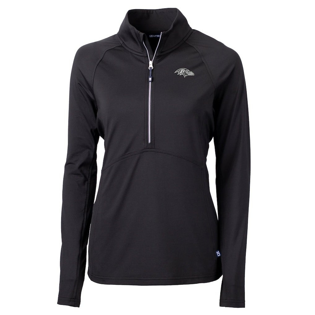 Baltimore Ravens Cutter & Buck Women's Adapt Eco Knit Stretch Recycled Half-Zip Pullover Top - Black Pullover