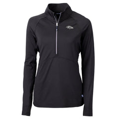 Baltimore Ravens Cutter & Buck Women's Adapt Eco Knit Stretch Recycled Half-Zip Pullover Top - Black Pullover