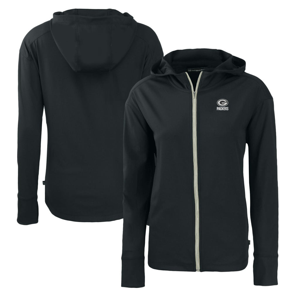 Green Bay Packers Cutter & Buck Women's Daybreak Eco Recycled Full-Zip Hoodie - Black Hoodies