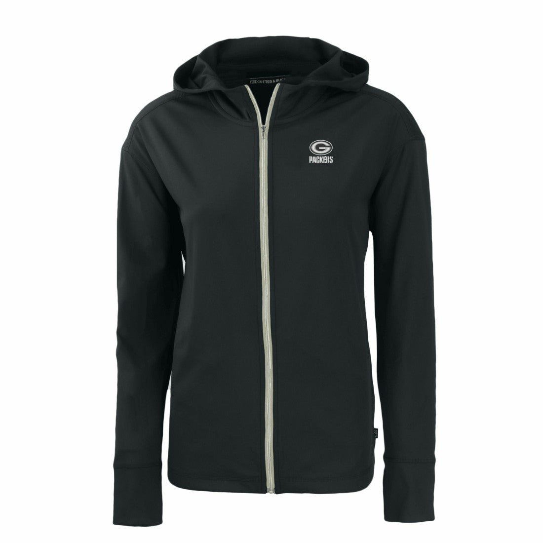 Green Bay Packers Cutter & Buck Women's Daybreak Eco Recycled Full-Zip Hoodie - Black Hoodies