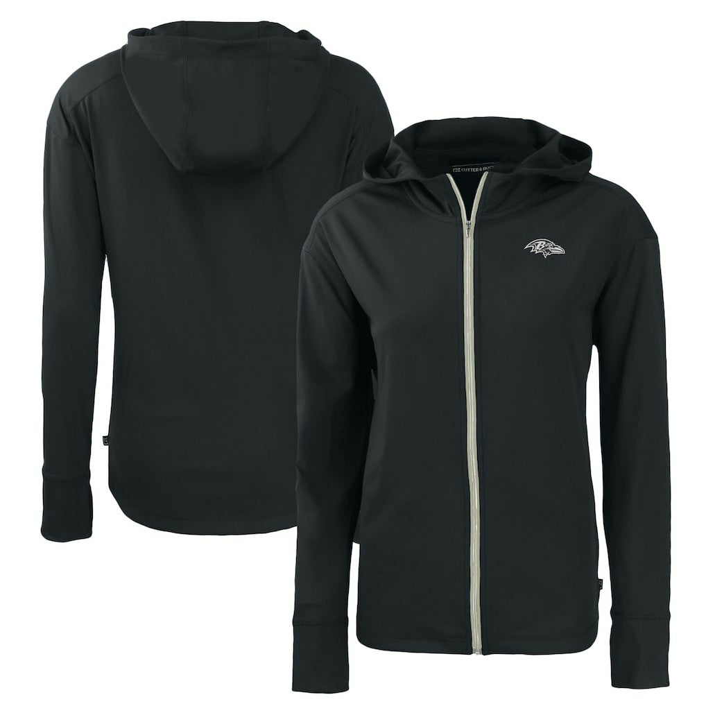 Baltimore Ravens Cutter & Buck Women's Daybreak Eco Recycled Full-Zip Hoodie - Black Hoodies