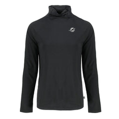 Miami Dolphins Cutter & Buck Women's Coastline Epic Comfort Eco Recycled Funnel Neck Pullover Sweatshirt - Black Pullover