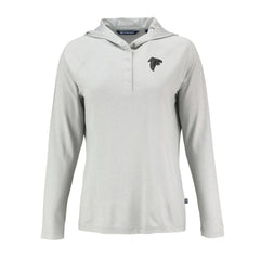 Atlanta Falcons Cutter & Buck Women's Coastline Epic Comfort Eco Recycled Long Sleeve Hoodie T-Shirt - Gray Hoodies