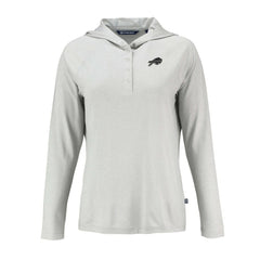 Buffalo Bills Cutter & Buck Women's Coastline Epic Comfort Eco Recycled Long Sleeve Hoodie T-Shirt - Gray Hoodies