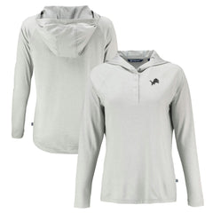 Detroit Lions Cutter & Buck Women's Coastline Epic Comfort Eco Recycled Long Sleeve Hoodie T-Shirt - Gray Hoodies