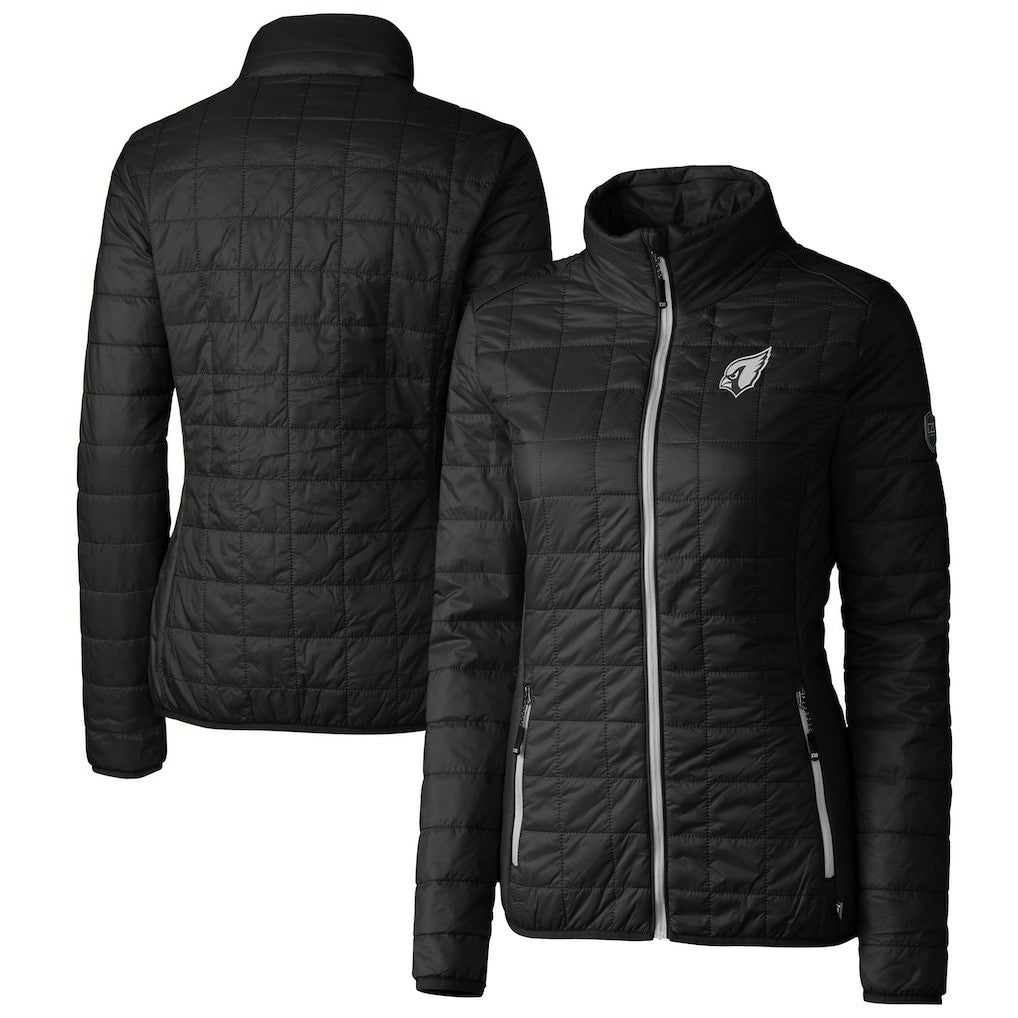 Arizona Cardinals Cutter & Buck Women's Rainier PrimaLoft Eco Insulated Full-Zip Puffer Jacket - Black Jackets