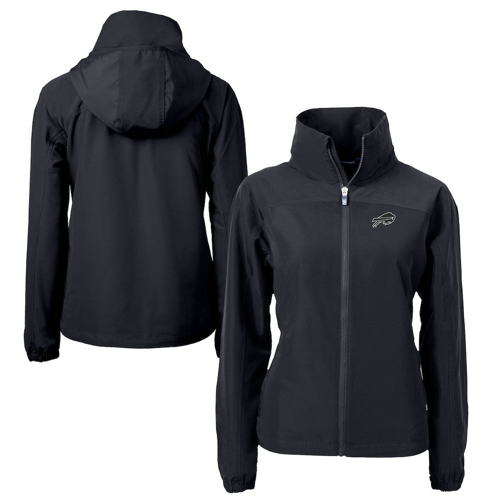 Buffalo Bills Cutter & Buck Women's Charter Eco Recycled Full-Zip Hoodie Jacket - Black Hoodies