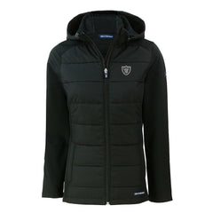 Las Vegas Raiders Cutter & Buck Women's Evoke Hybrid Eco Softshell Recycled Full-Zip Hoodie Jacket - Black Hoodies