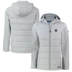 Las Vegas Raiders Cutter & Buck Women's Evoke Hybrid Eco Softshell Recycled Full-Zip Hoodie Jacket - Gray Hoodies