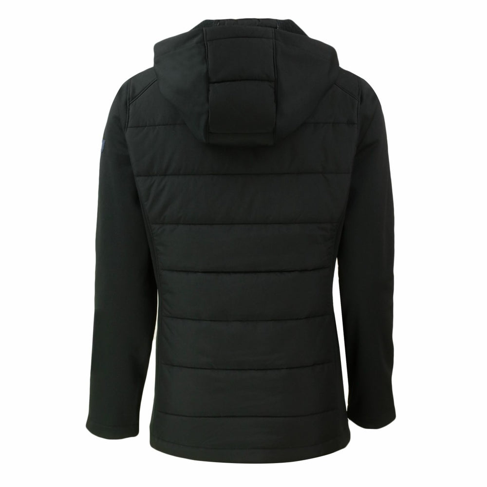 Denver Broncos Cutter & Buck Women's Evoke Hybrid Eco Softshell Recycled Full-Zip Hoodie Jacket - Black Hoodies
