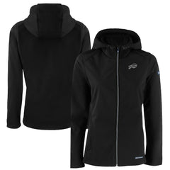 Buffalo Bills Cutter & Buck Women's Evoke Eco Softshell Recycled Full-Zip Hoodie Jacket - Black Hoodies