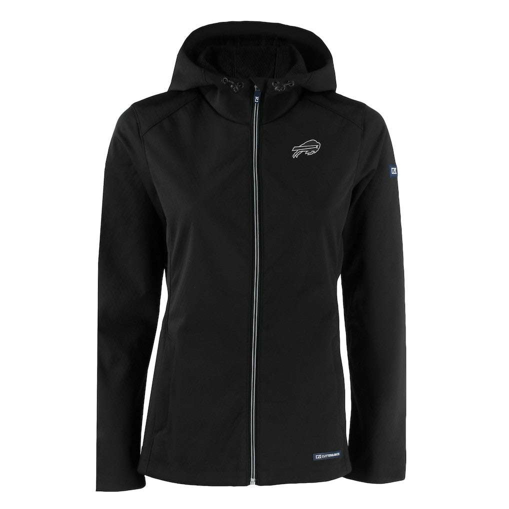 Buffalo Bills Cutter & Buck Women's Evoke Eco Softshell Recycled Full-Zip Hoodie Jacket - Black Hoodies