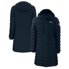 Denver Broncos Cutter & Buck Women's Mission Ridge Repreve Eco Insulated Full-Zip Hoodie Long Puffer Jacket - Navy Hoodies