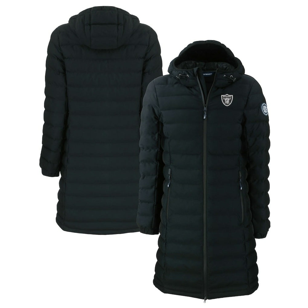 Las Vegas Raiders Cutter & Buck Women's Mission Ridge Repreve Eco Insulated Full-Zip Hoodie Long Puffer Jacket - Black Hoodies